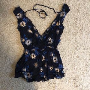 Navy Floral Romper!